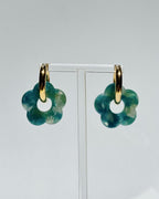 FLOWERS EARRINGS - GREENISH