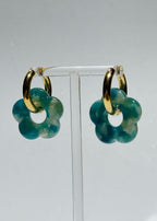 FLOWERS EARRINGS - GREENISH