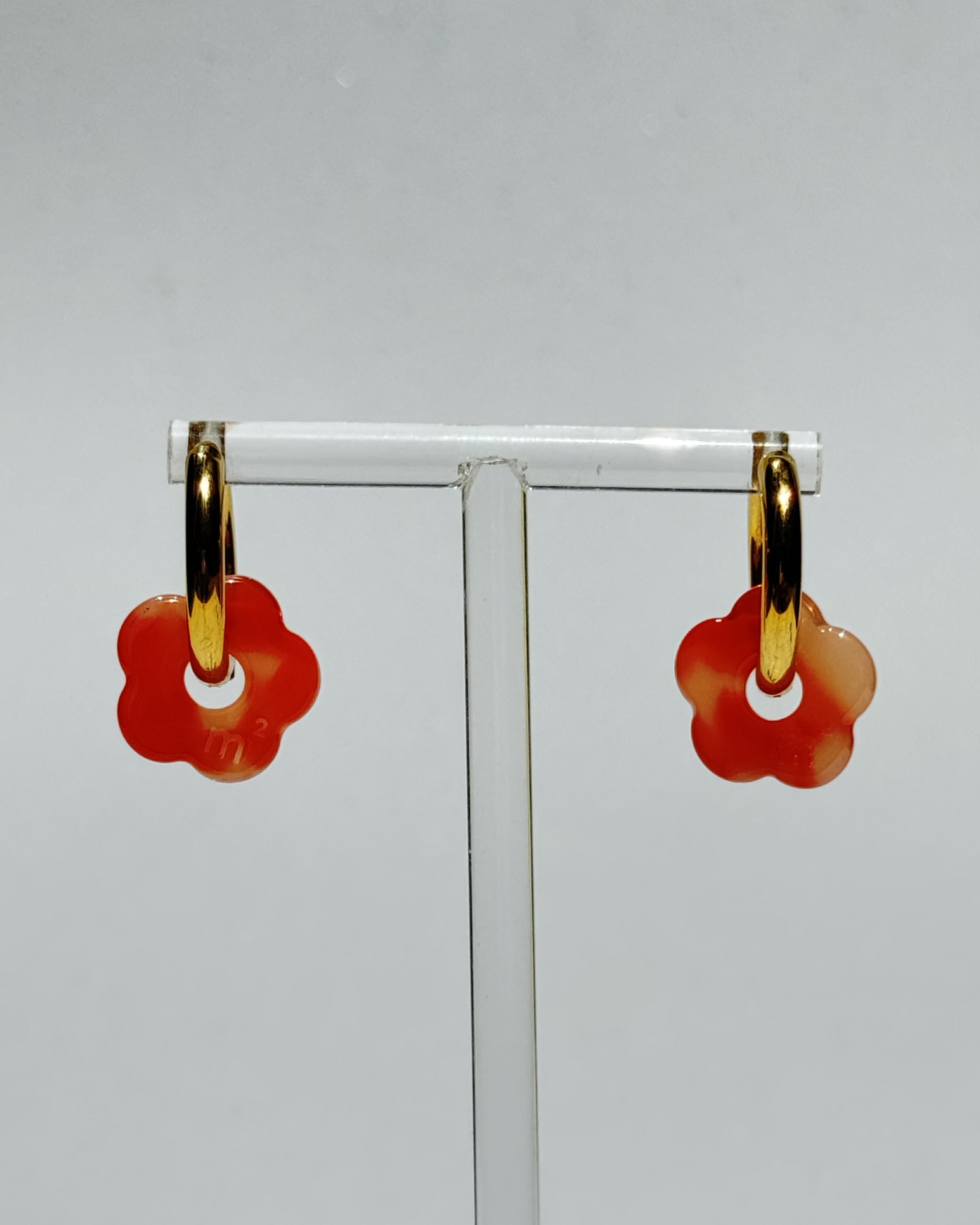 LITTLE FLOWERS EARRINGS - TANGERINE
