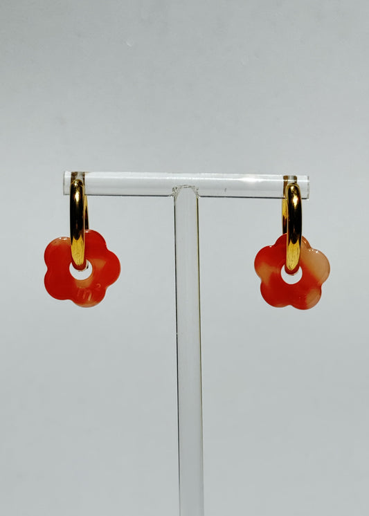 LITTLE FLOWERS EARRINGS - TANGERINE