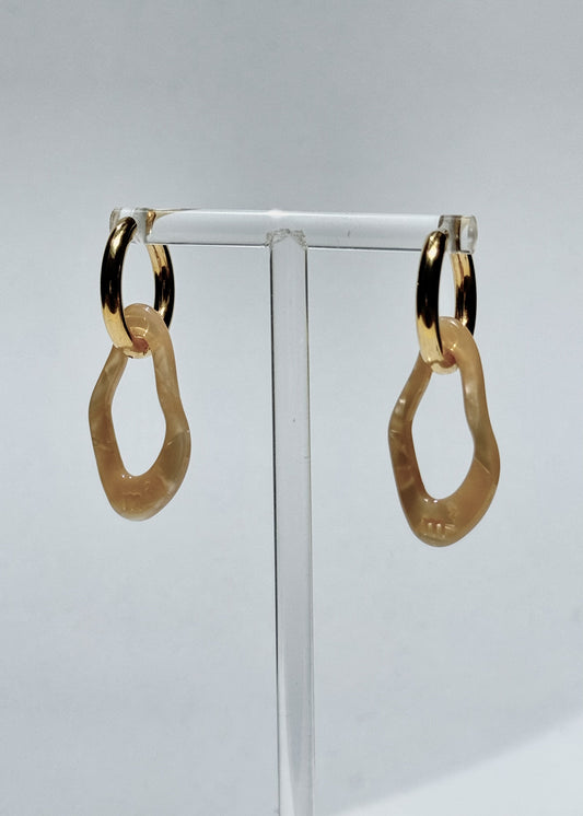 ORGANIC EARRING - BEIGE