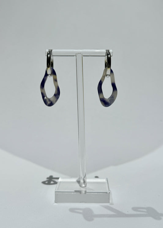 ORGANIC EARRING - MARBLED BLUE