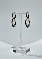 ORGANIC EARRING - MARBLED BLUE