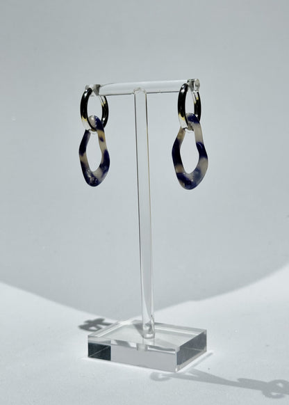 ORGANIC EARRING - MARBLED BLUE