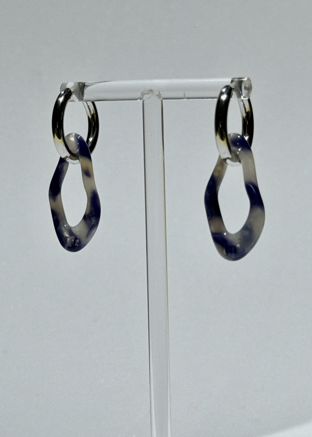 ORGANIC EARRING - MARBLED BLUE