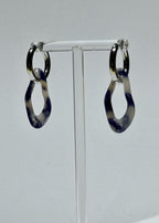 ORGANIC EARRING - MARBLED BLUE