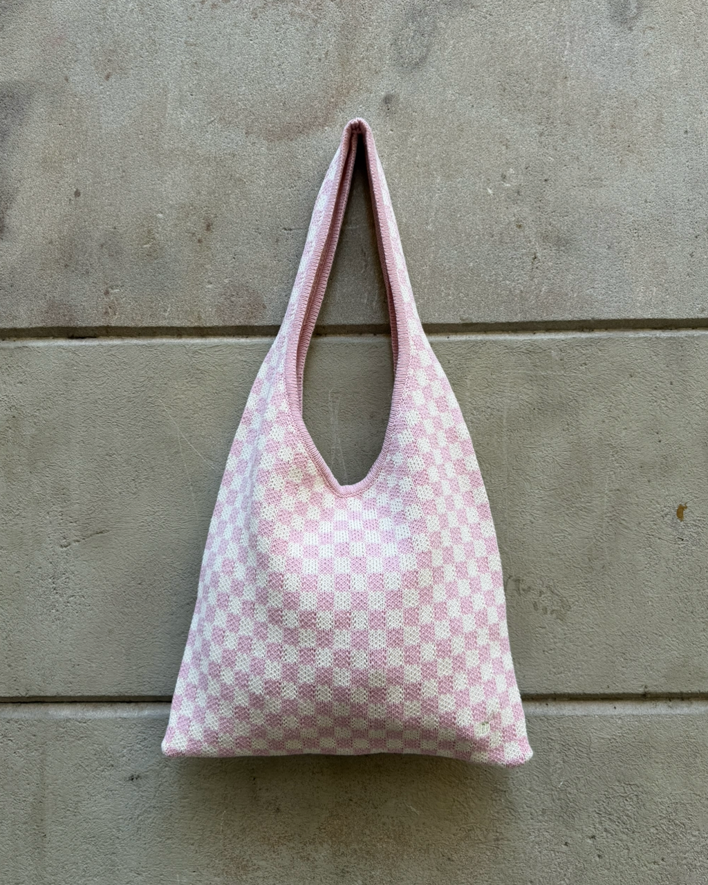 VICHY SHOULDER BAG - PINK&CREAM