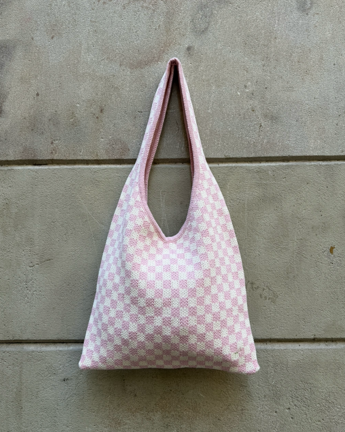 VICHY SHOULDER BAG - PINK&CREAM