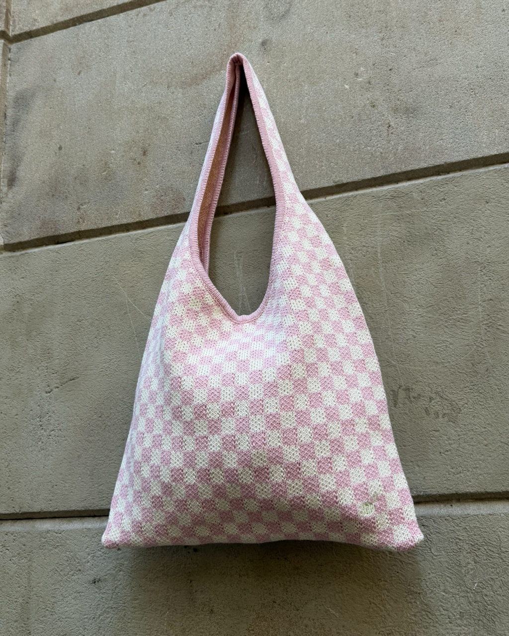 VICHY SHOULDER BAG - PINK&CREAM