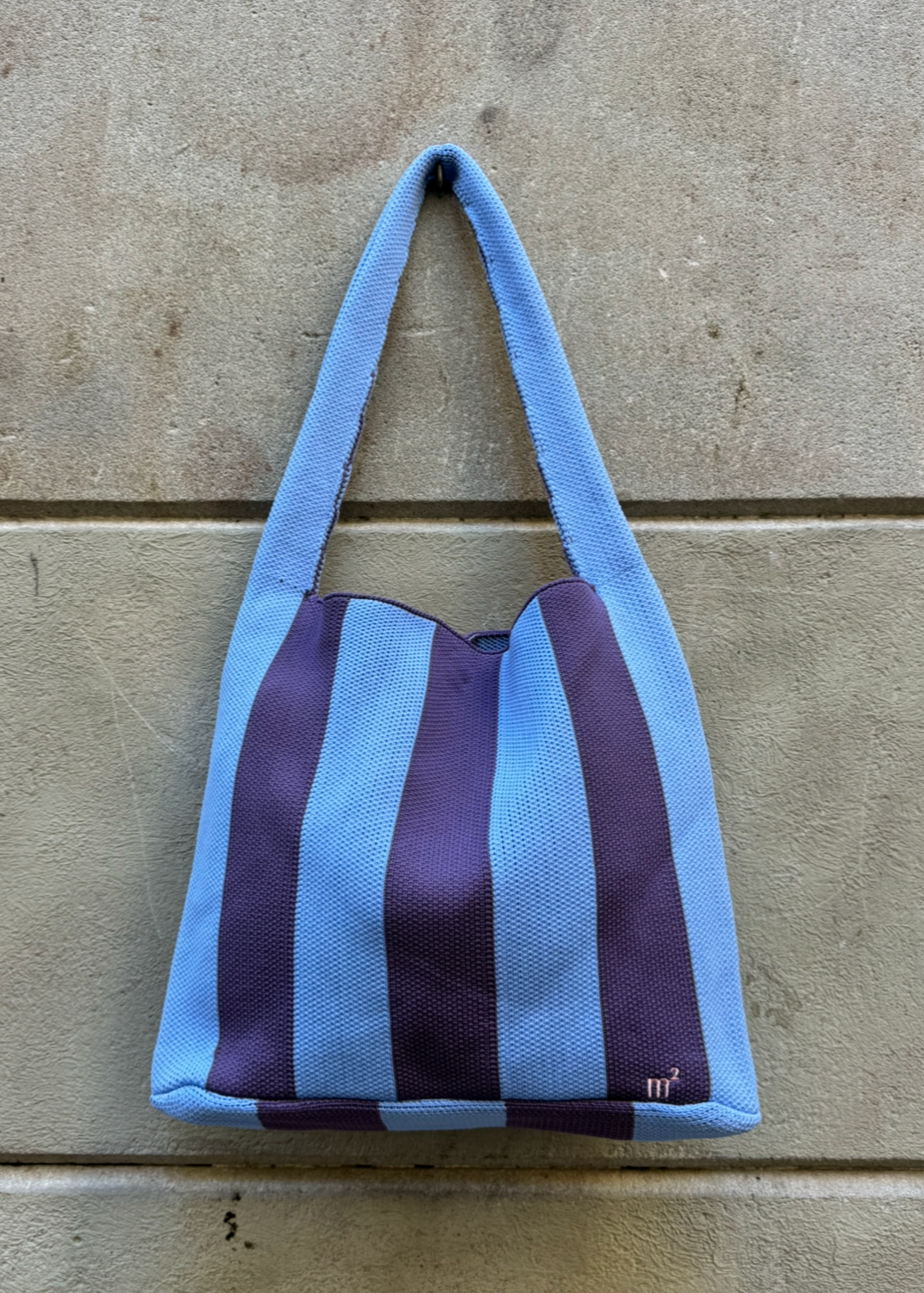 STRIPED SHOULDER BAG - LAVANDER & PURPLE