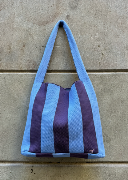 STRIPED SHOULDER BAG - LAVANDER & PURPLE