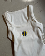 EMBROIDERED TANK TOP - BLUE TROPICAL FISH