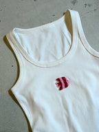 EMBROIDERED TANK TOP - PINK TROPICAL FISH