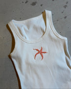 EMBROIDERED TANK TOP - ORANGE STARFISH