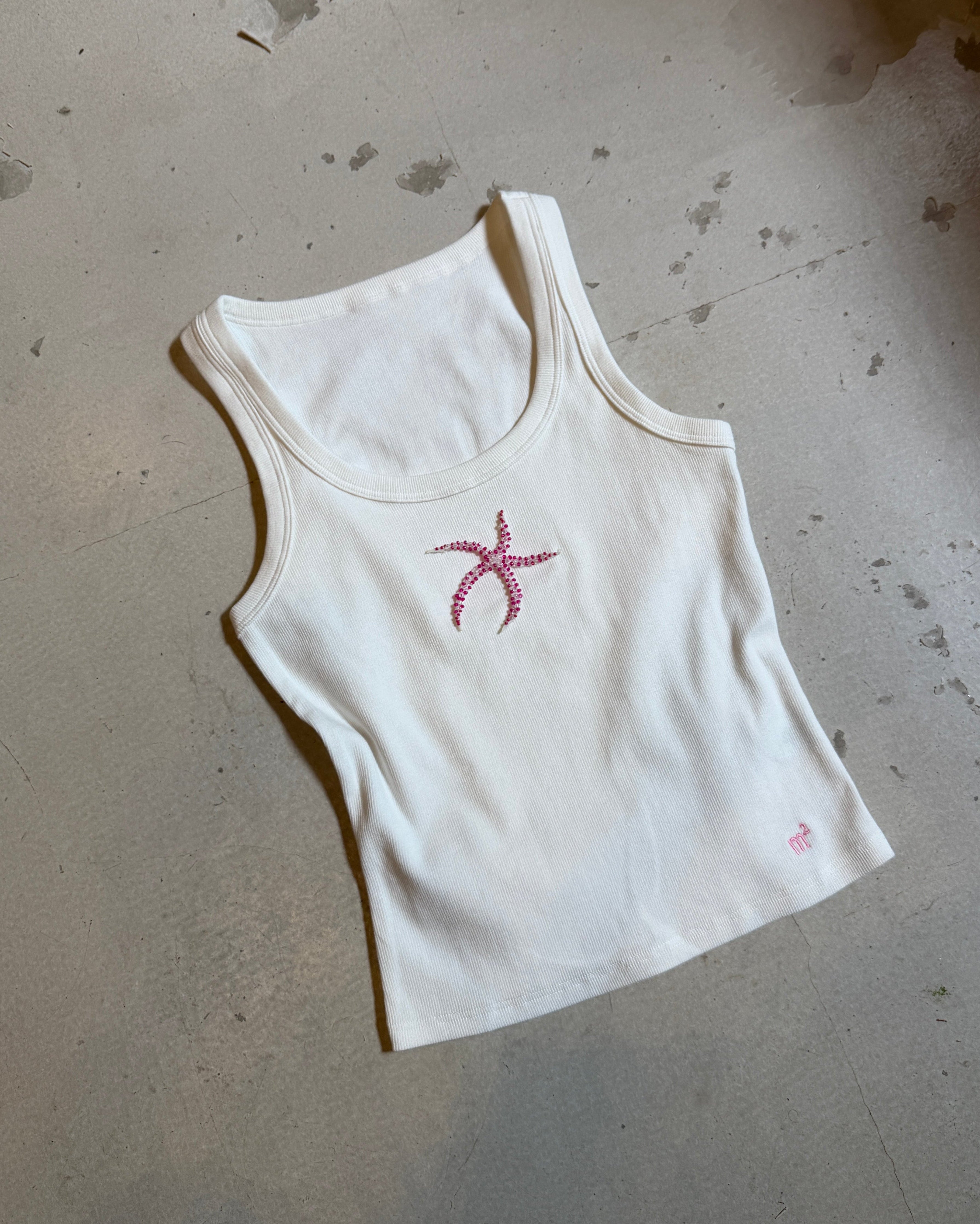 EMBROIDERED TANK TOP - MAGENTA STARFISH