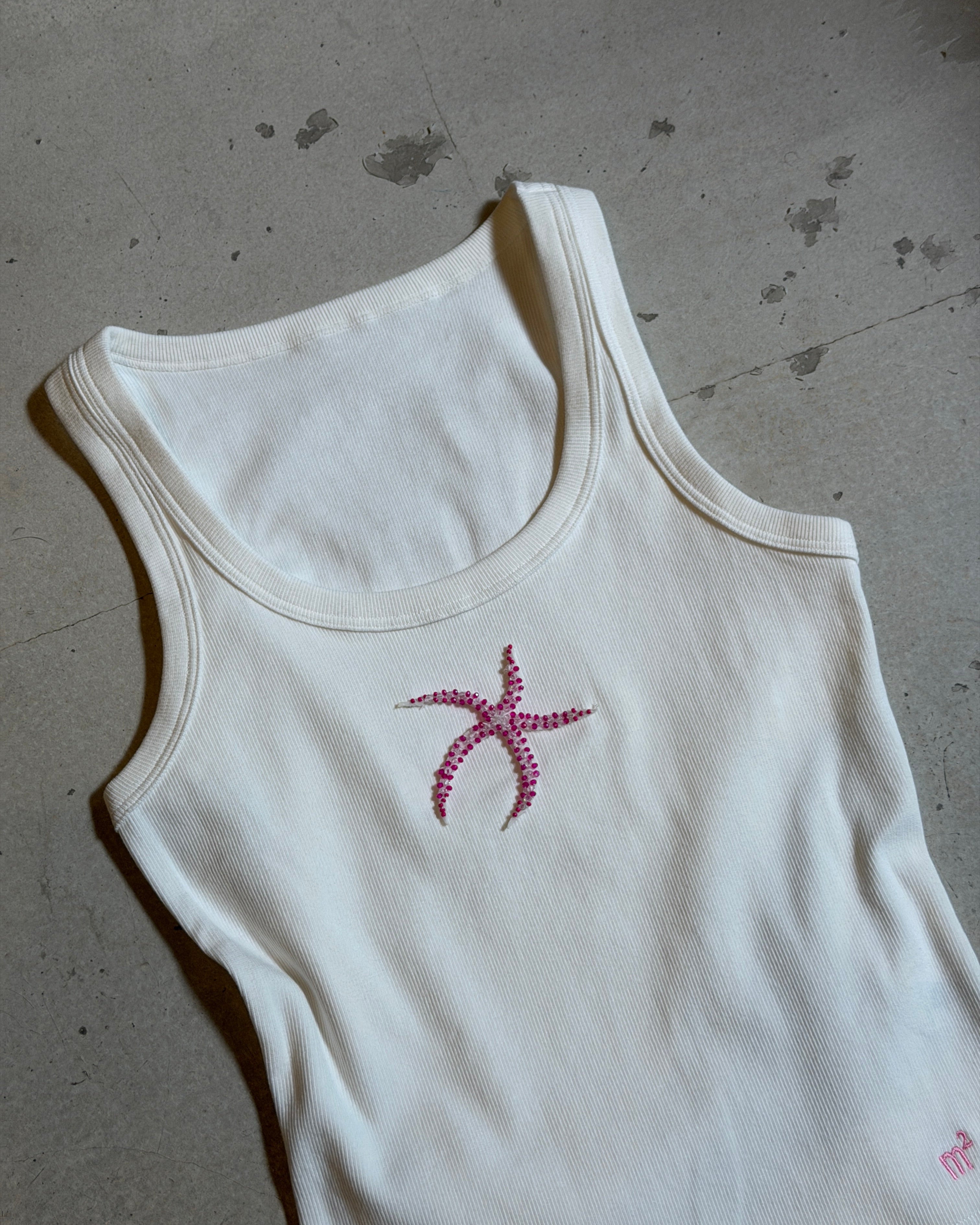 EMBROIDERED TANK TOP - MAGENTA STARFISH