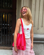 EMBROIDERED TANK TOP - PINK TROPICAL FISH