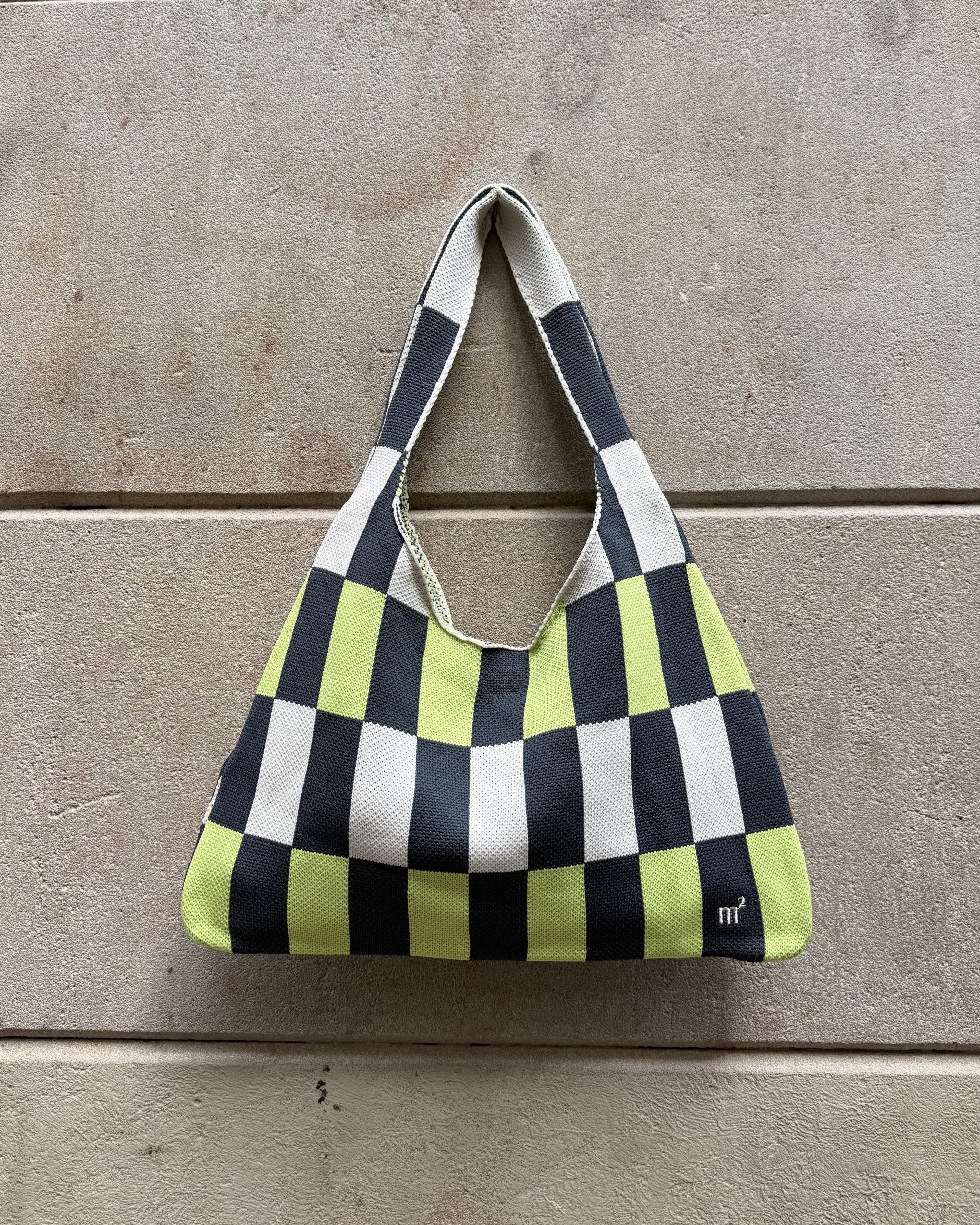 SHOULDER BAG - GREEN/GREY/CREAM