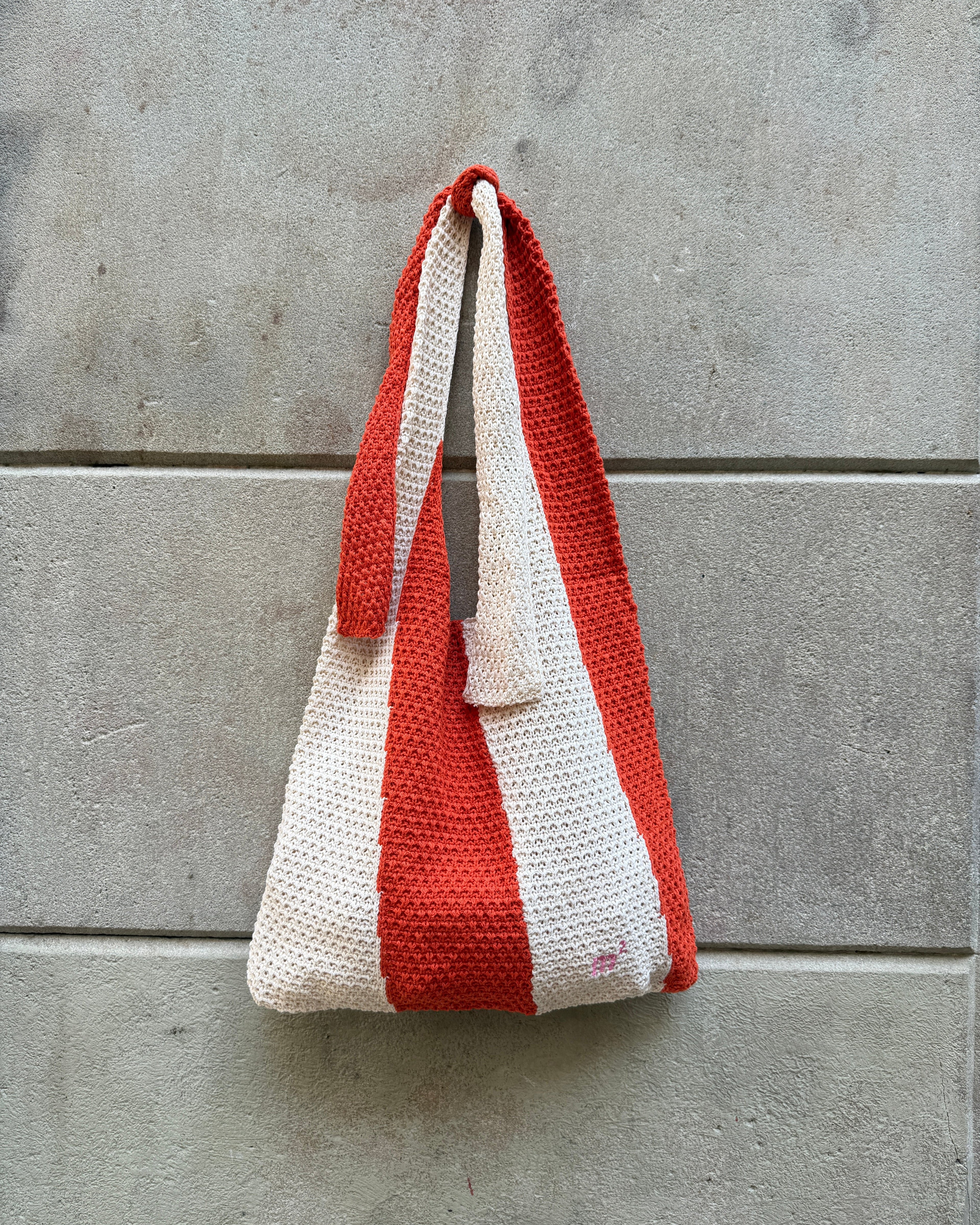 KNOT SHOULDER BAG - ORANGE&CREAM