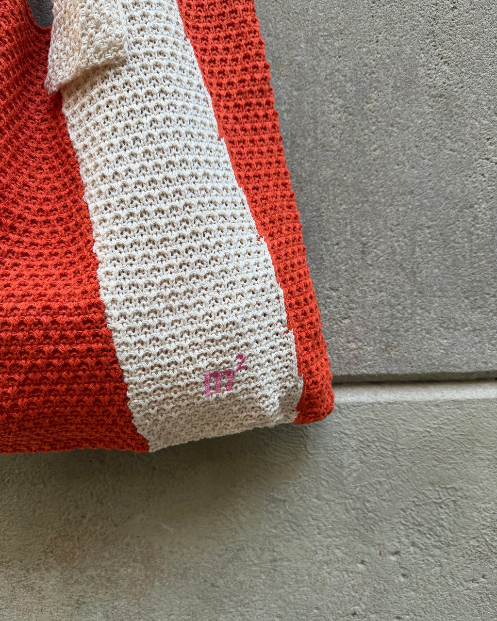 KNOT SHOULDER BAG - ORANGE&CREAM