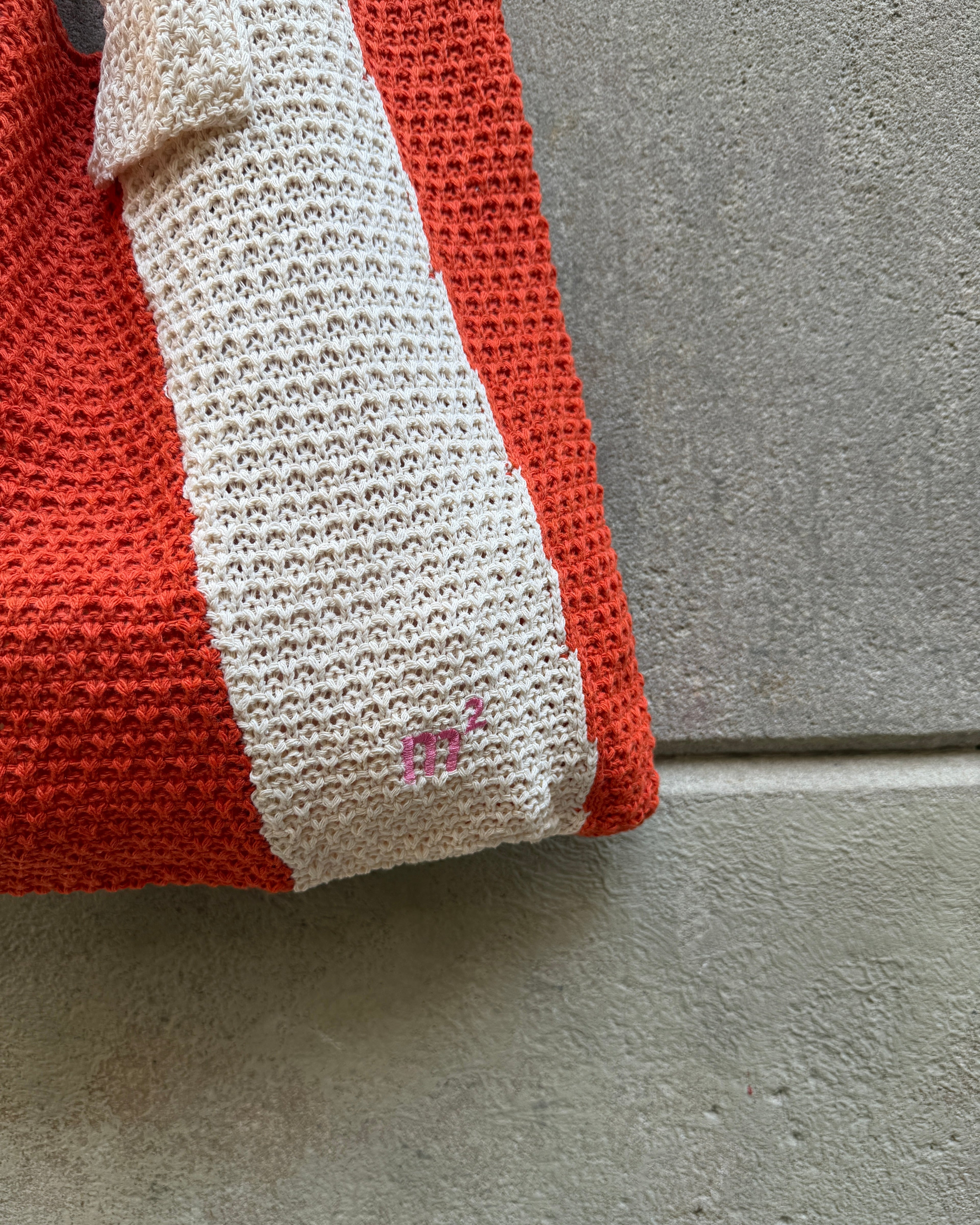 KNOT SHOULDER BAG - ORANGE&CREAM