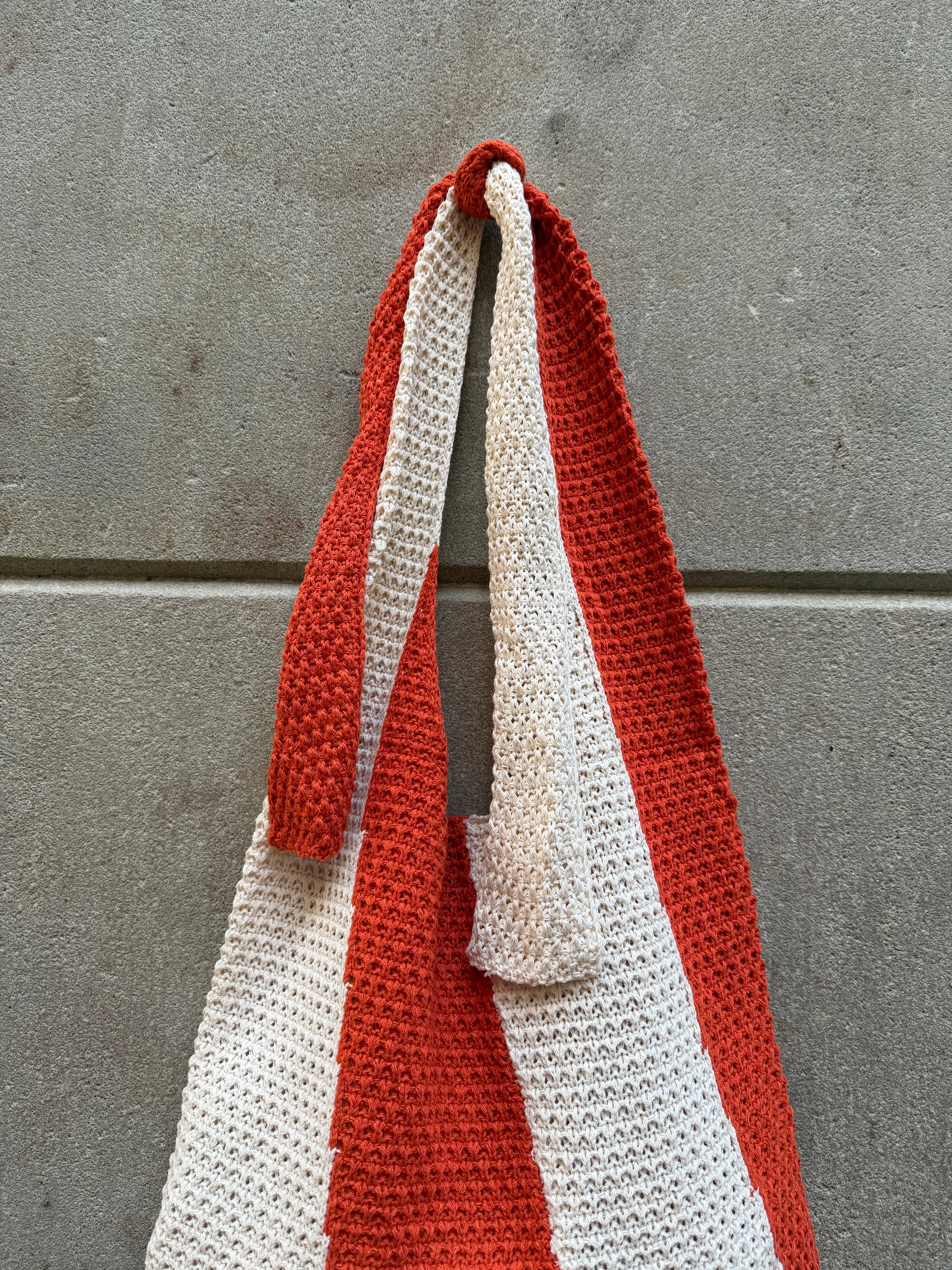 KNOT SHOULDER BAG - ORANGE&CREAM