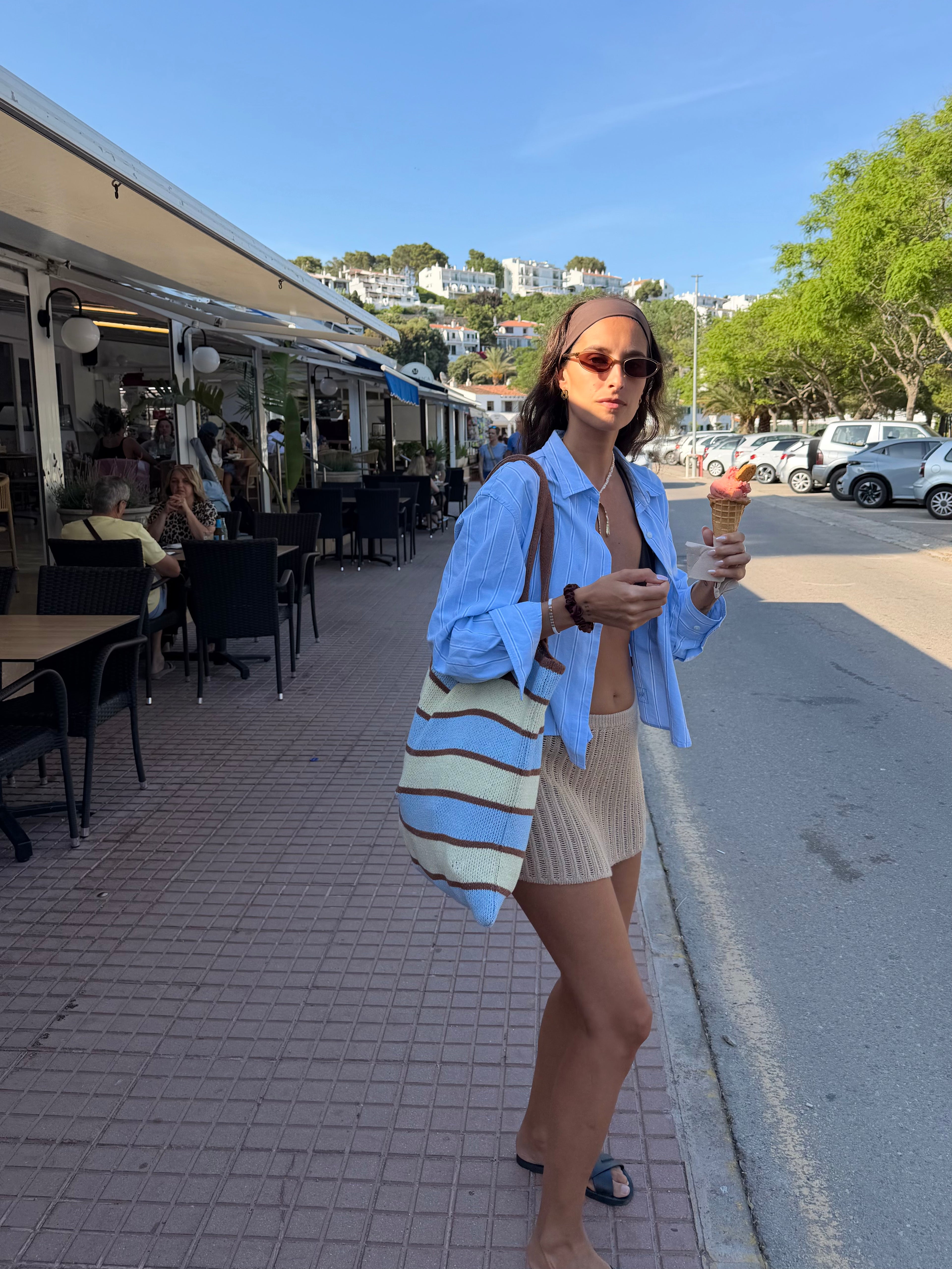 STRIPED TOTE BAG - TRICOLOR