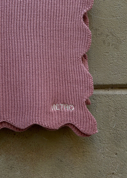 WAVY SCARF AW26 / ROSE MIST