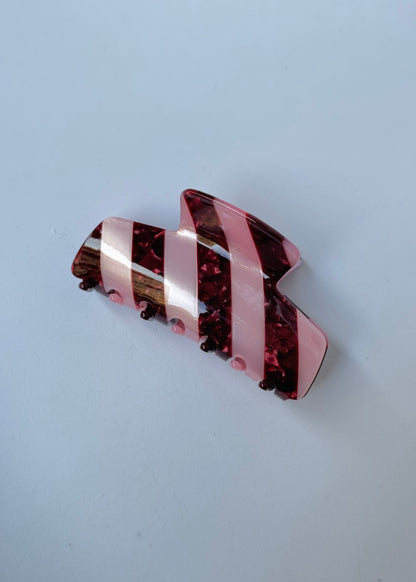 STRIPED CLAW - PINK&BURDEOS