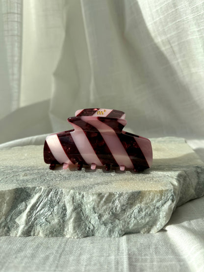 STRIPED CLAW - PINK&BURDEOS