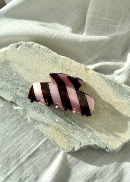 STRIPED CLAW - PINK&BURDEOS