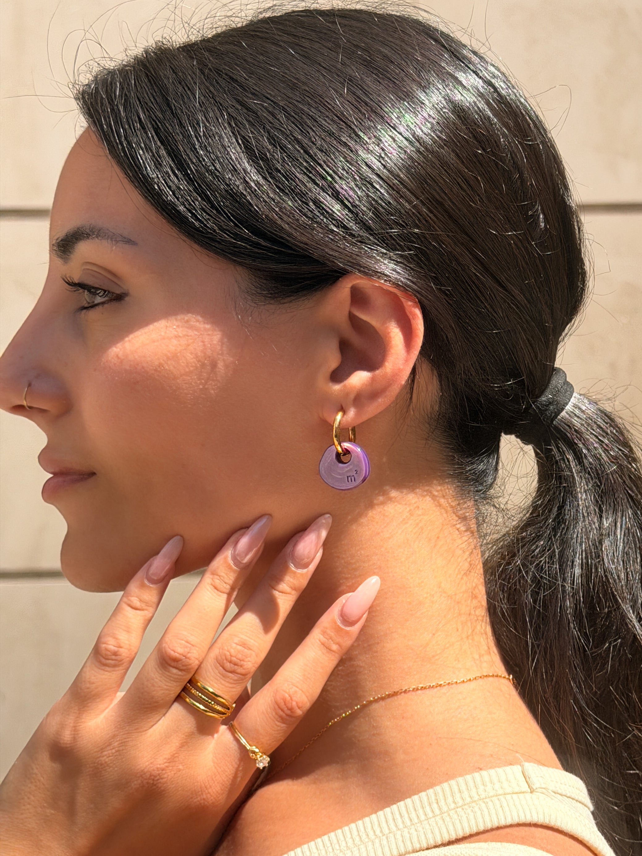 DROP EARRINGS - PURPLE