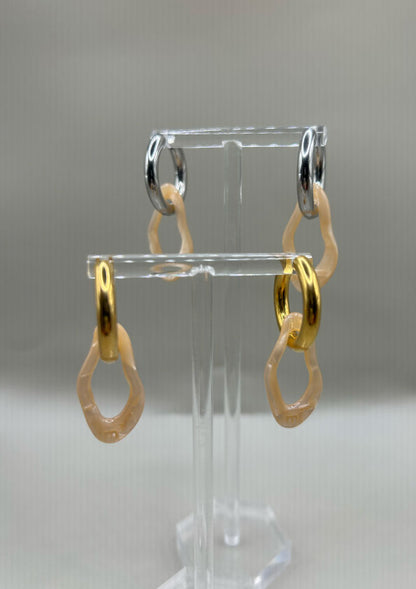 ORGANIC EARRING - BEIGE
