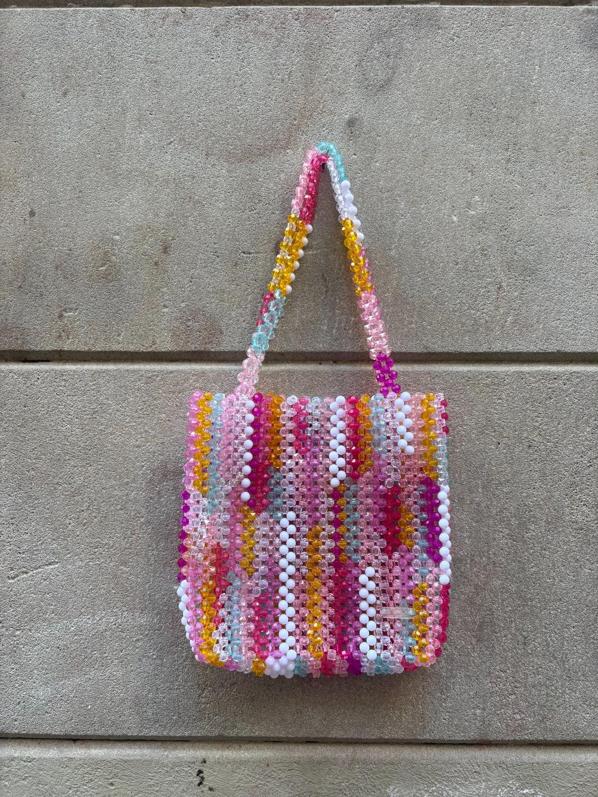 TOTE BEADED BAG / RAINBOW