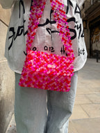 BEADED BAG - FUCHSIA&RED