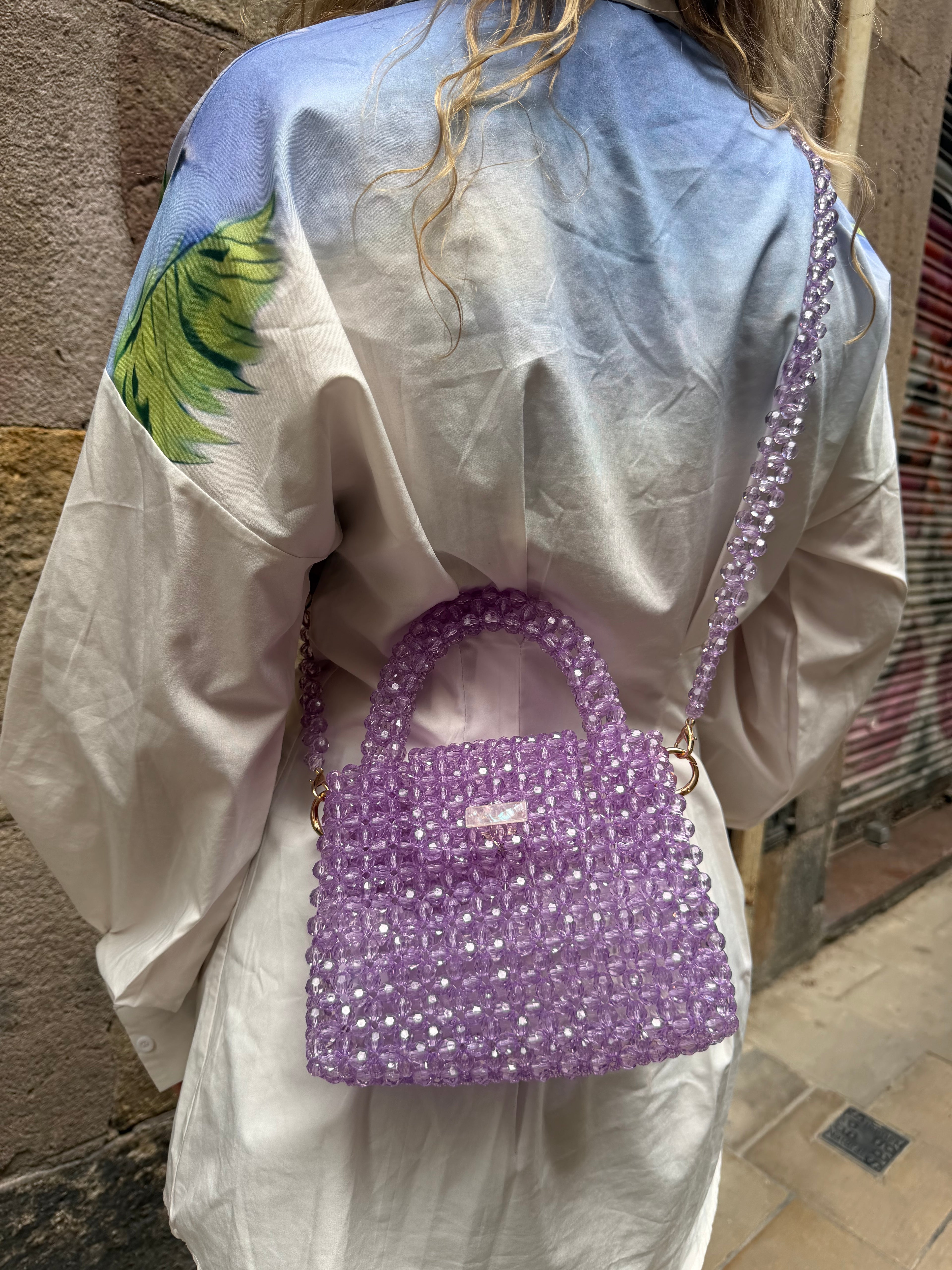 BEADED BAG - LILAC