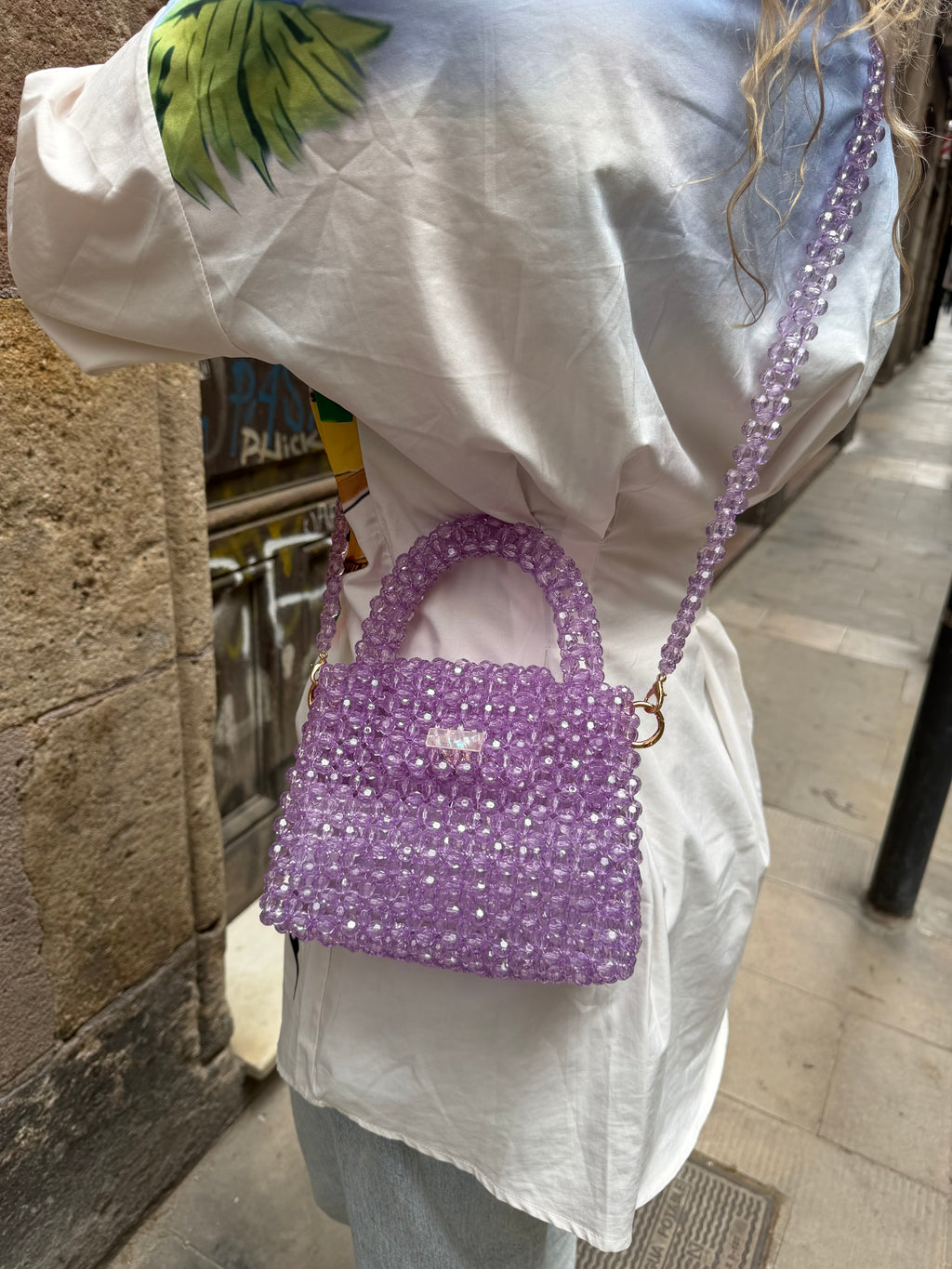 BEADED BAG - LILAC