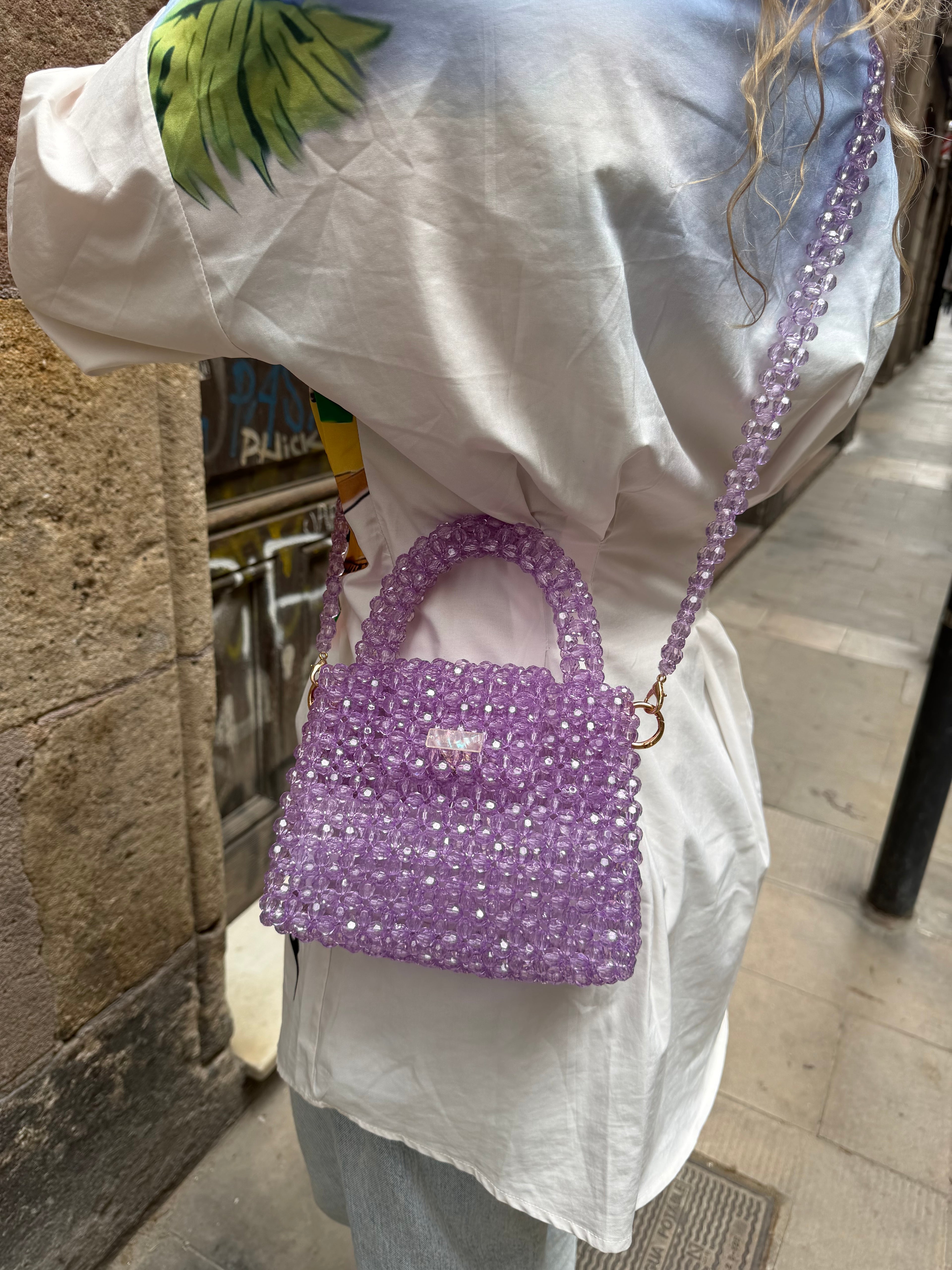 BEADED BAG - LILAC