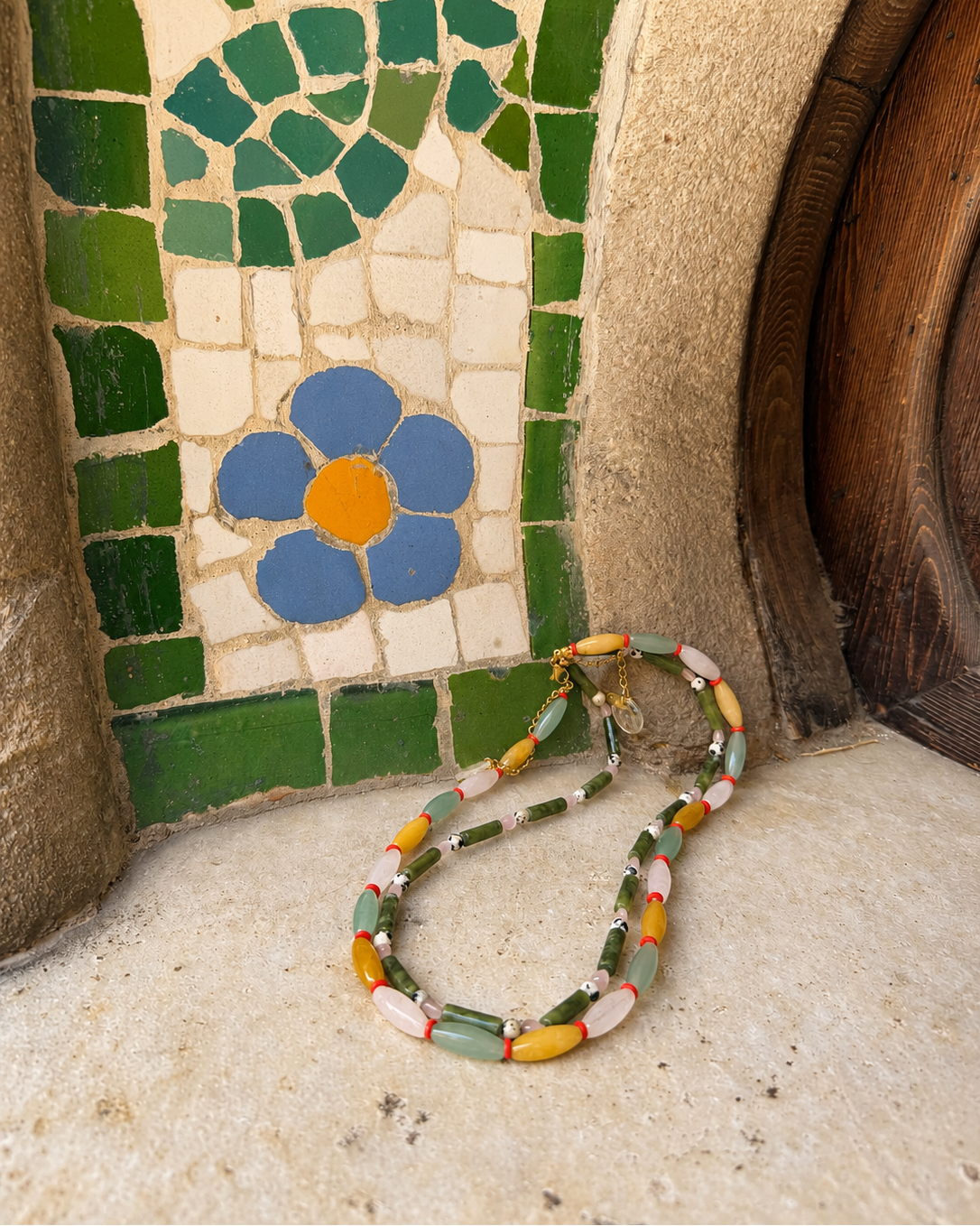 NATURAL STONES NECKLACE - SUNKISSED SORBET