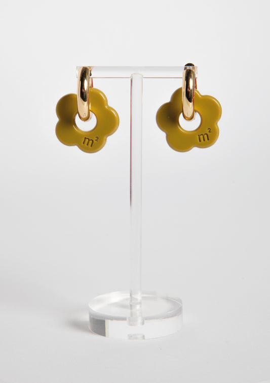 FLOWERS EARRINGS - OLIVE