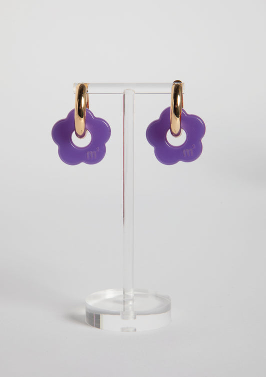 FLOWERS EARRINGS - PURPLE