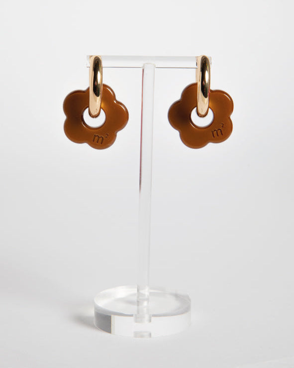 FLOWERS EARRINGS - CHOCOLATE