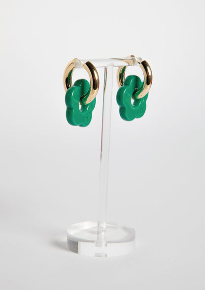 FLOWERS EARRINGS - POWER GREEN