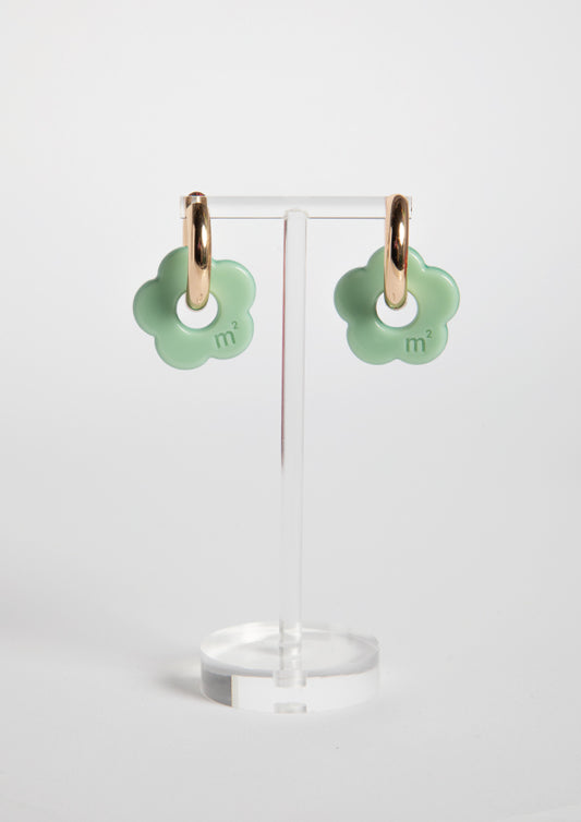 FLOWERS EARRINGS - LIGHT GREEN