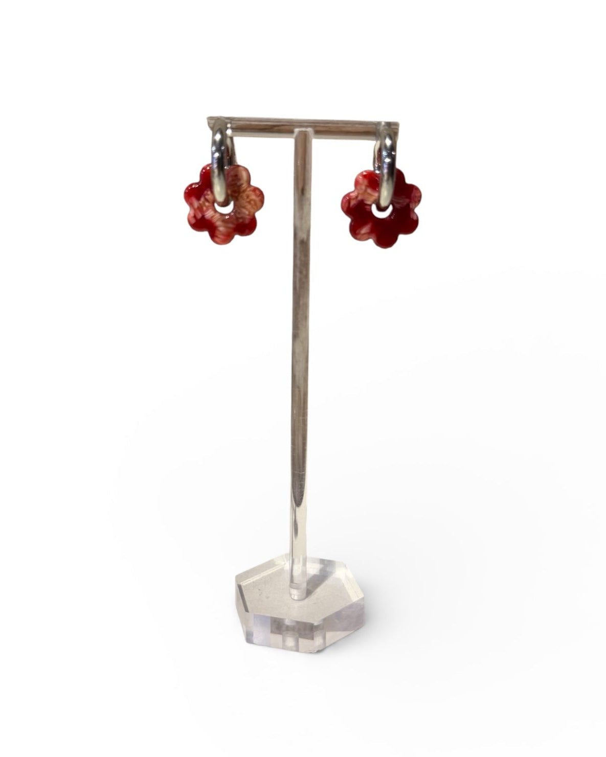 DAISY FLOWERS EARRINGS - RED