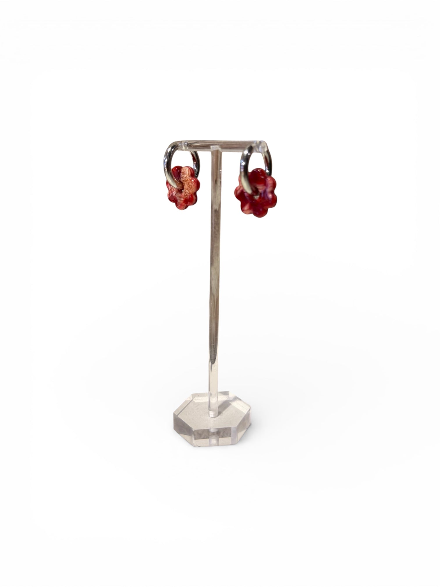 DAISY FLOWERS EARRINGS - RED