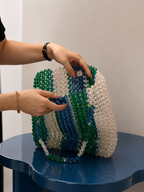 TOTE BEADED BAG / GREEN