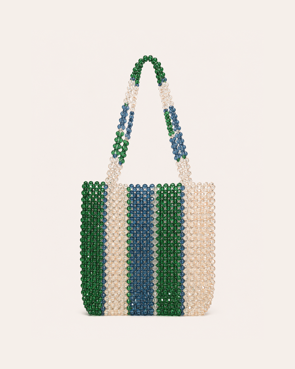 TOTE BEADED BAG / GREEN