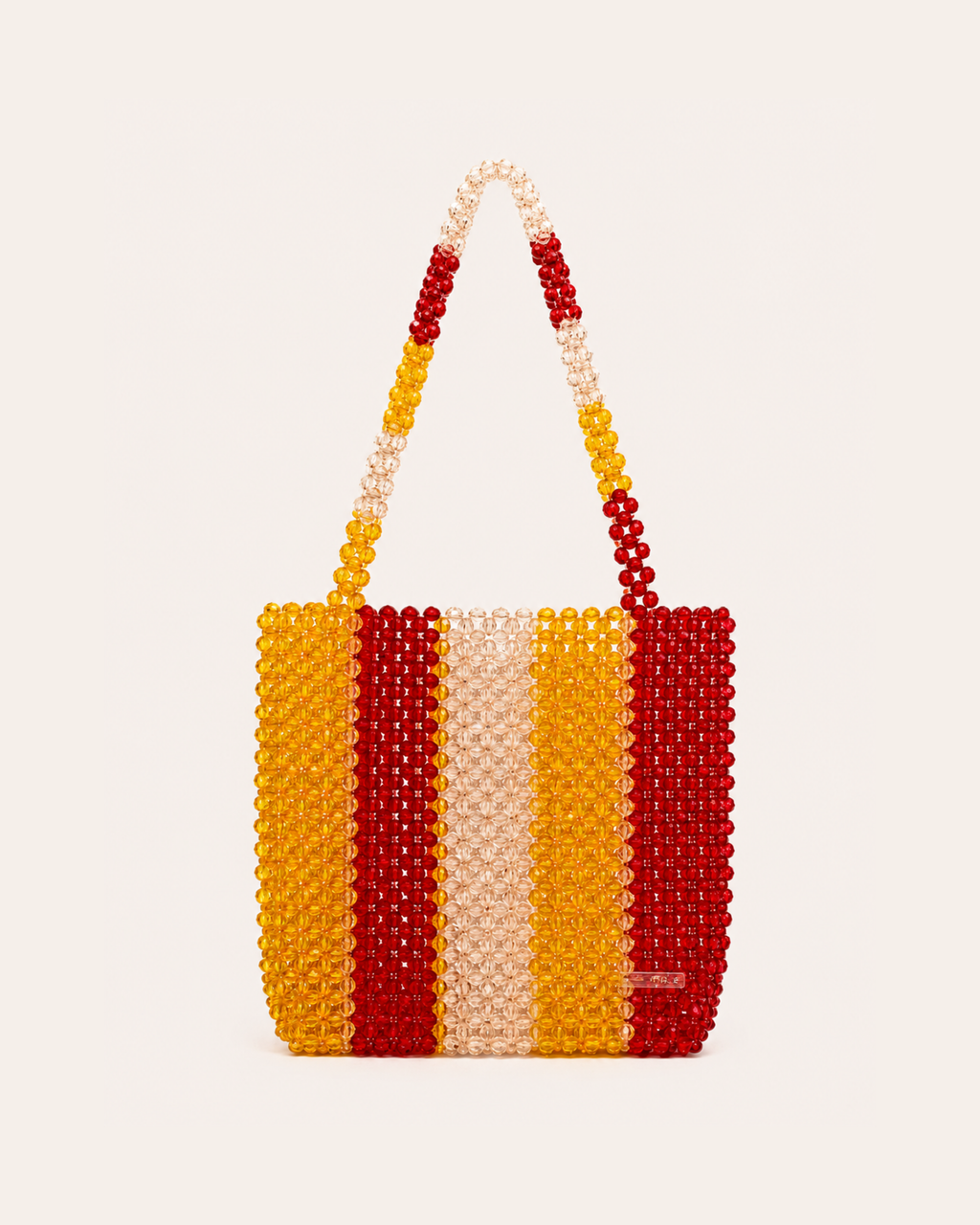 TOTE BEADED BAG / RED