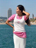 EMBROIDERED TANK TOP - MAGENTA STARFISH